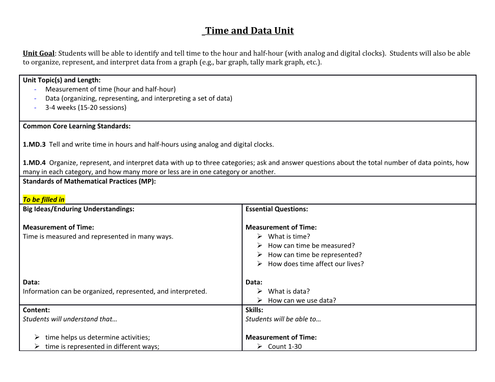 Time and Data Unit