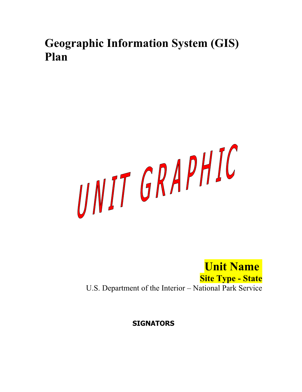 Geographic Information System Management Plan