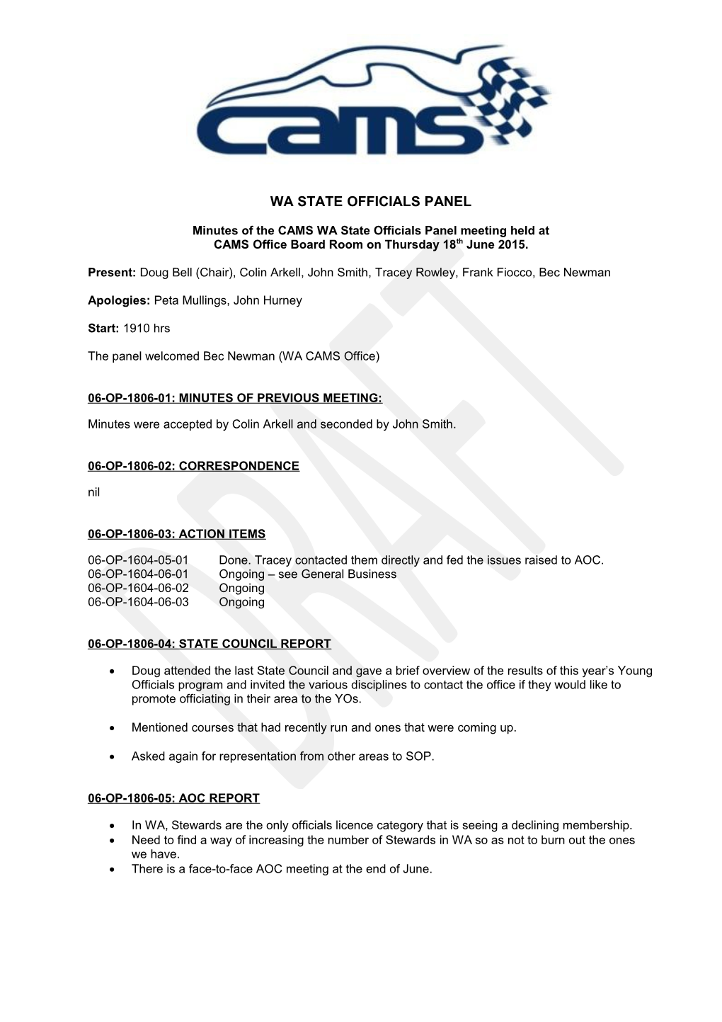 WA State Officiating Panel