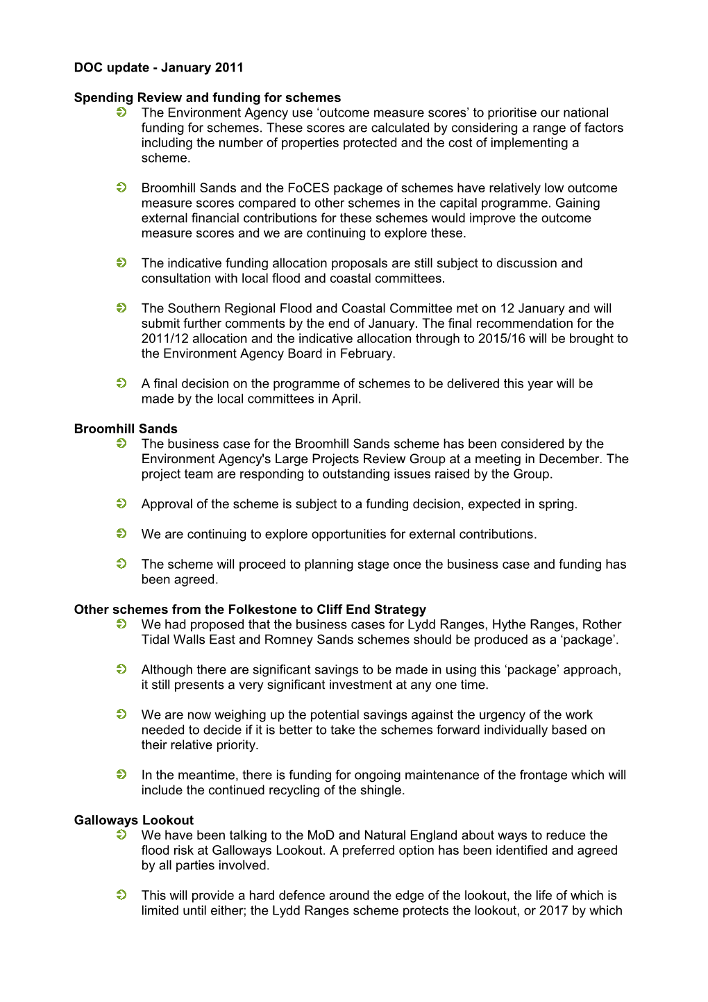 Spending Review and Funding for Schemes