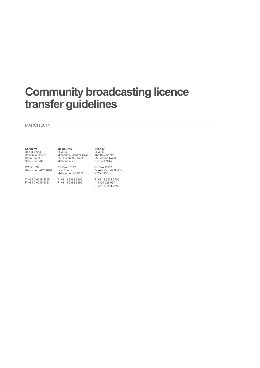 When Can a Licence Be Transferred?