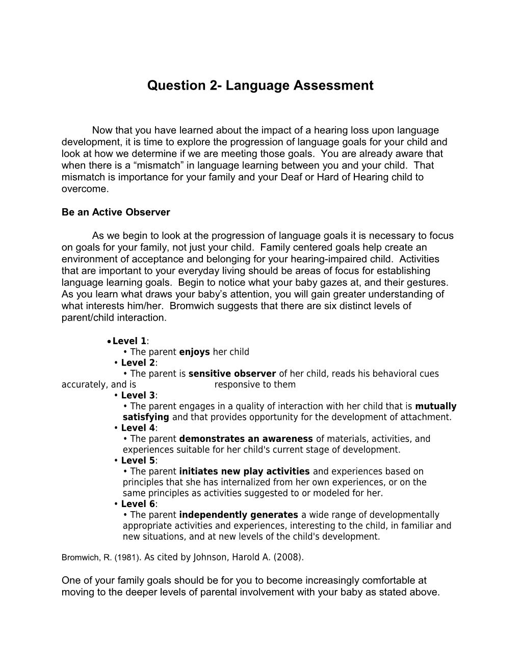 Question 2- Language Assessment
