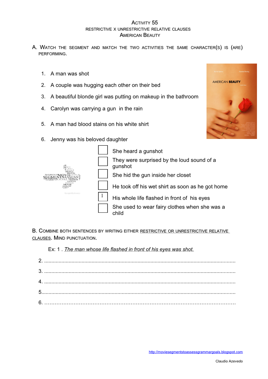 Restrictive X Unrestrictive Relative Clauses