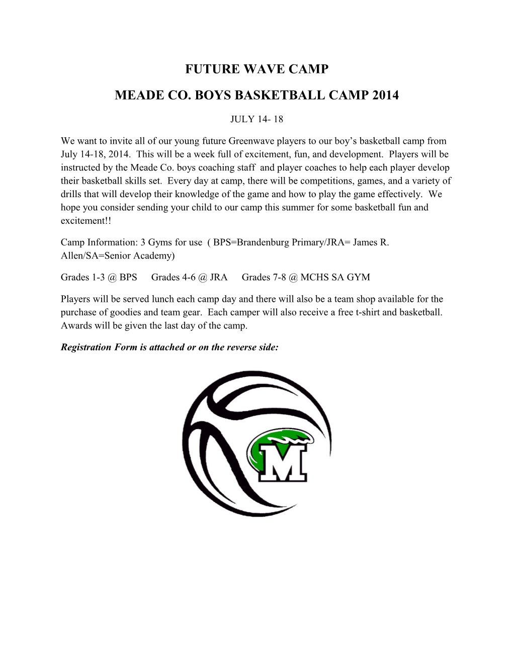 Meade Co. Boys Basketball Camp 2014