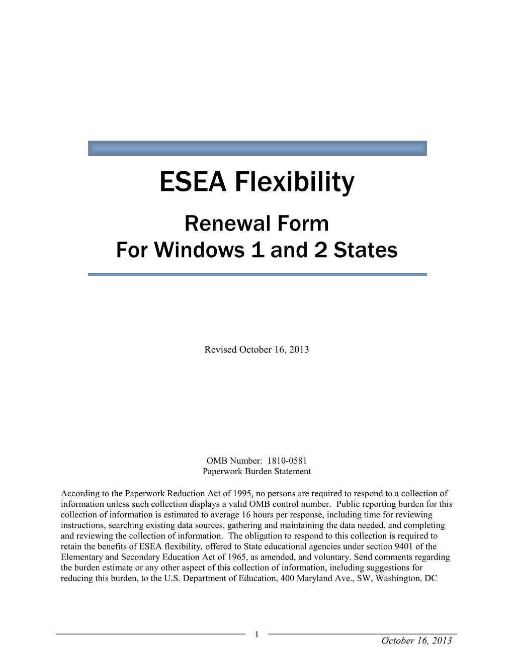 ESEA Regulatory Flexibility Review Guidance (MS Word)