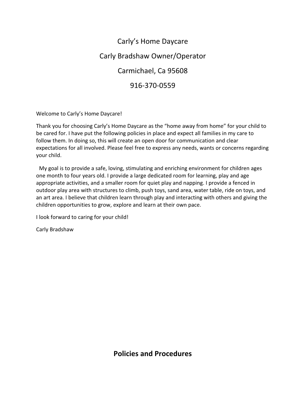 Carly Bradshaw Owner/Operator