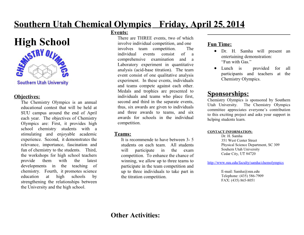 New Mexico - West Texas Chemical Olympics