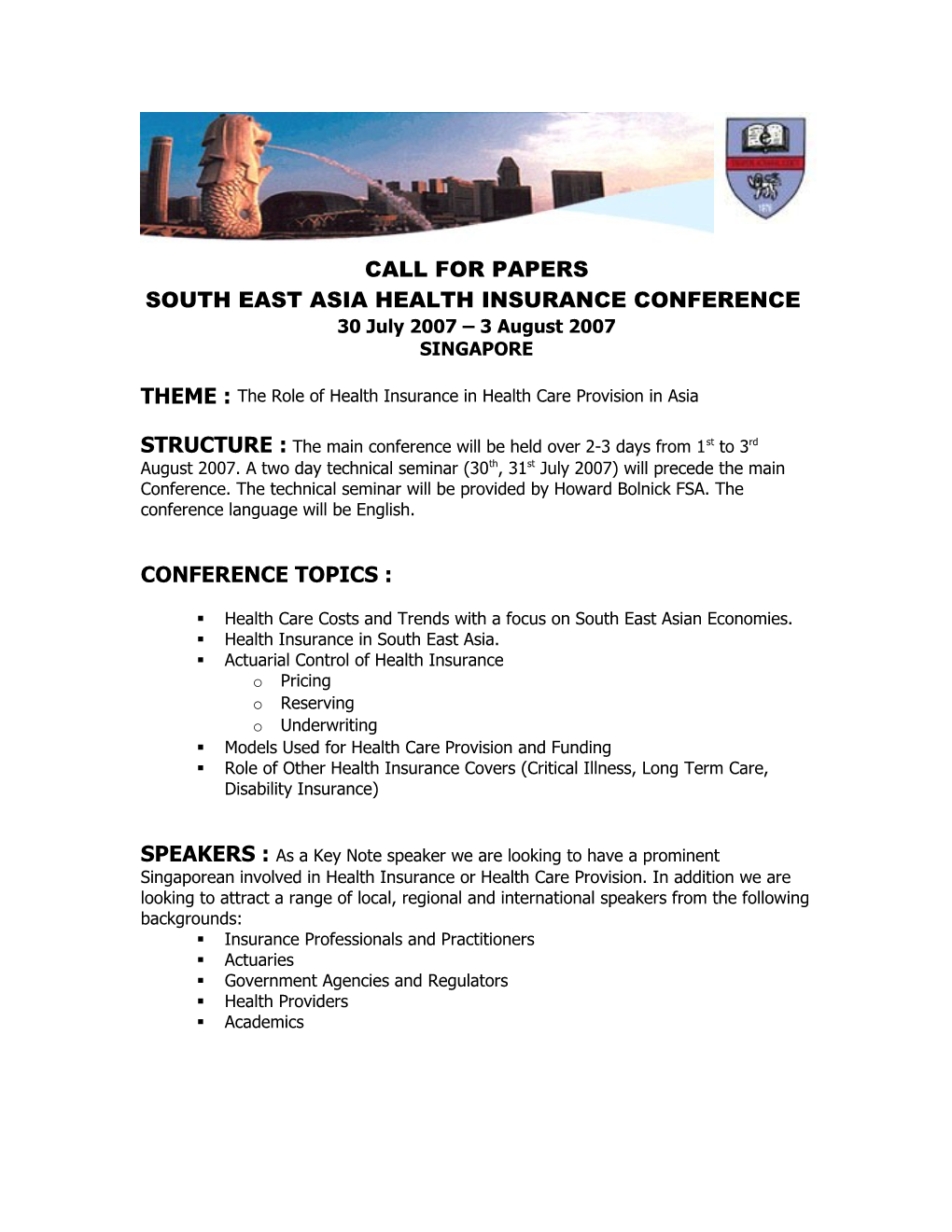 South East Asia Health Insurance Conference