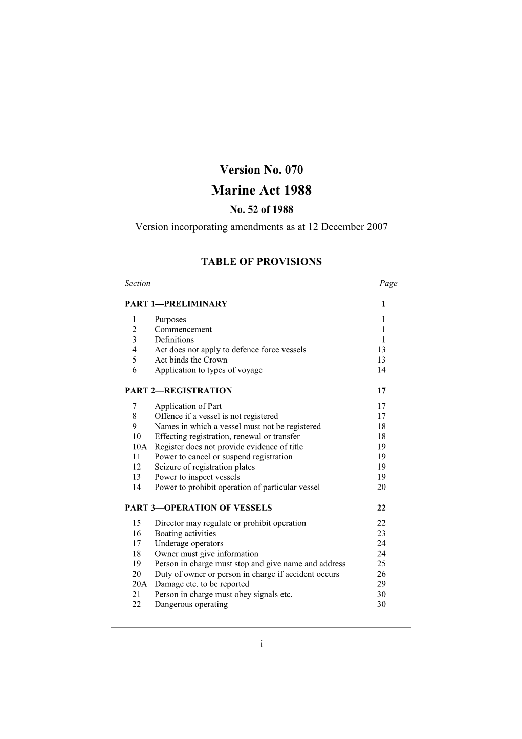 Version Incorporating Amendments As at 12 December 2007