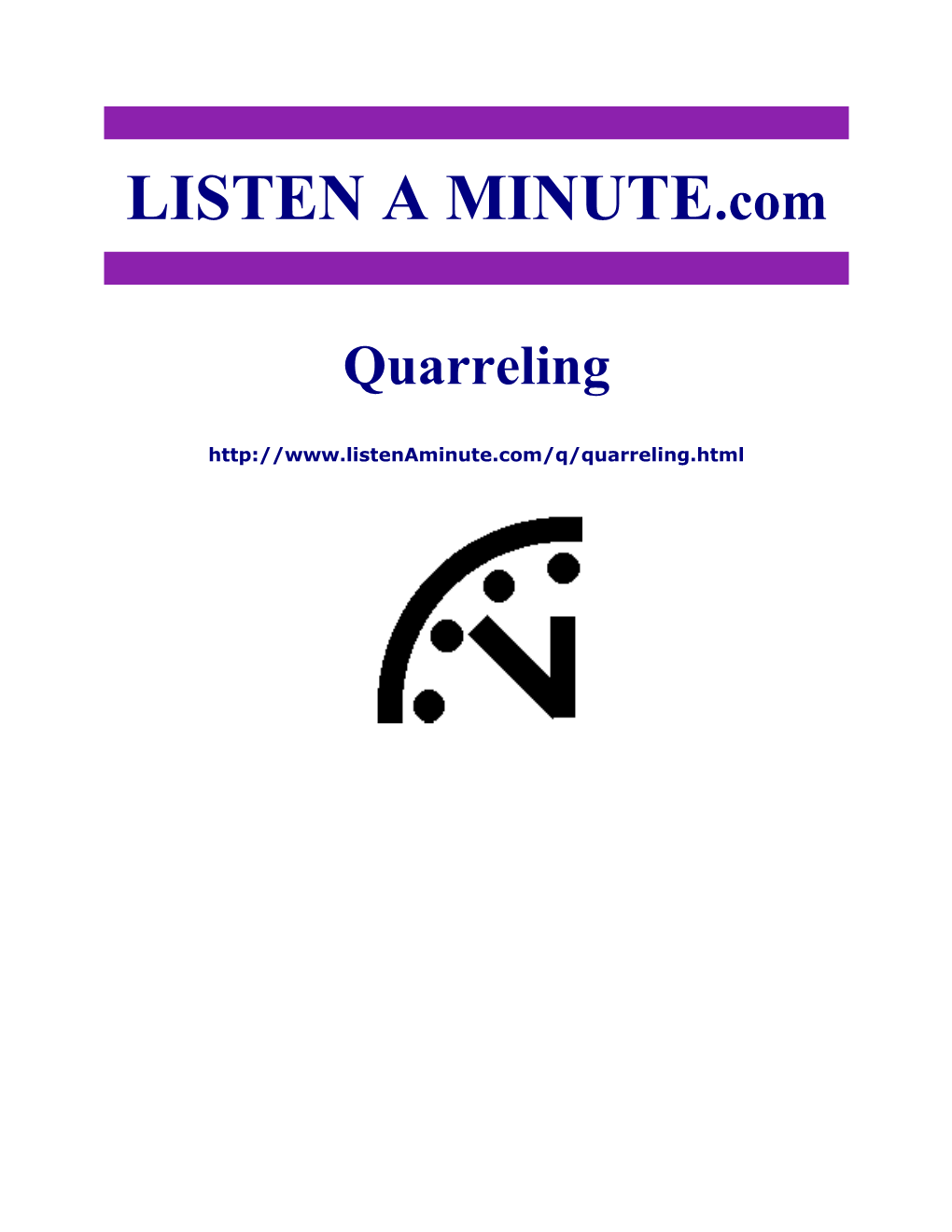 Listen a Minute.Com - ESL Listening - Quarreling