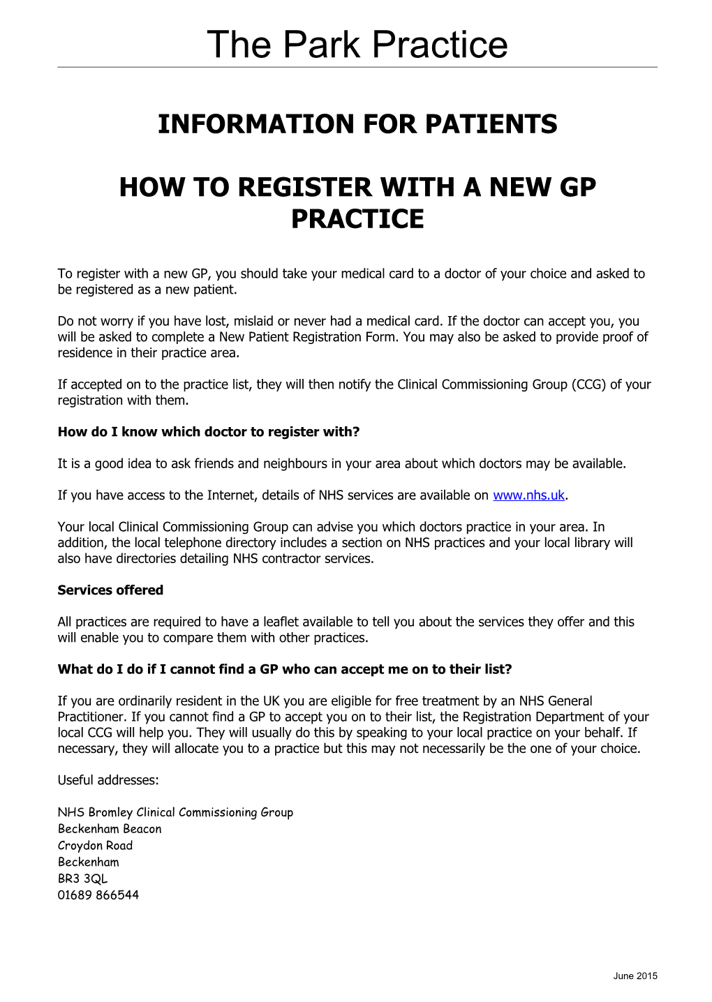 How to Register with a New Gp Practice