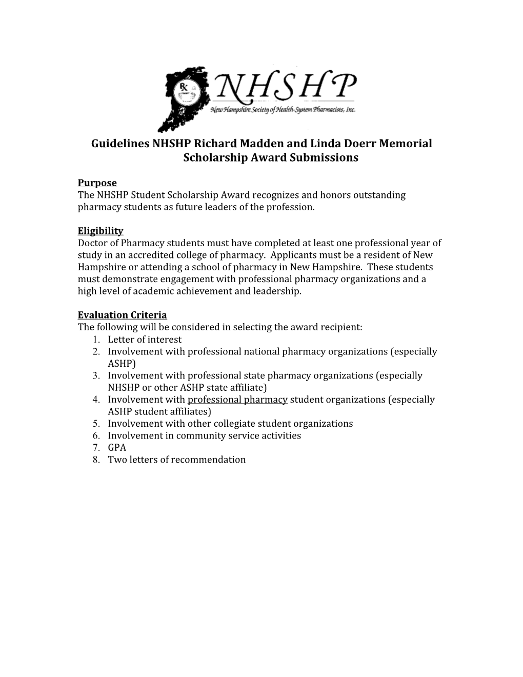 Instructions for Medication Safety Award Submissions