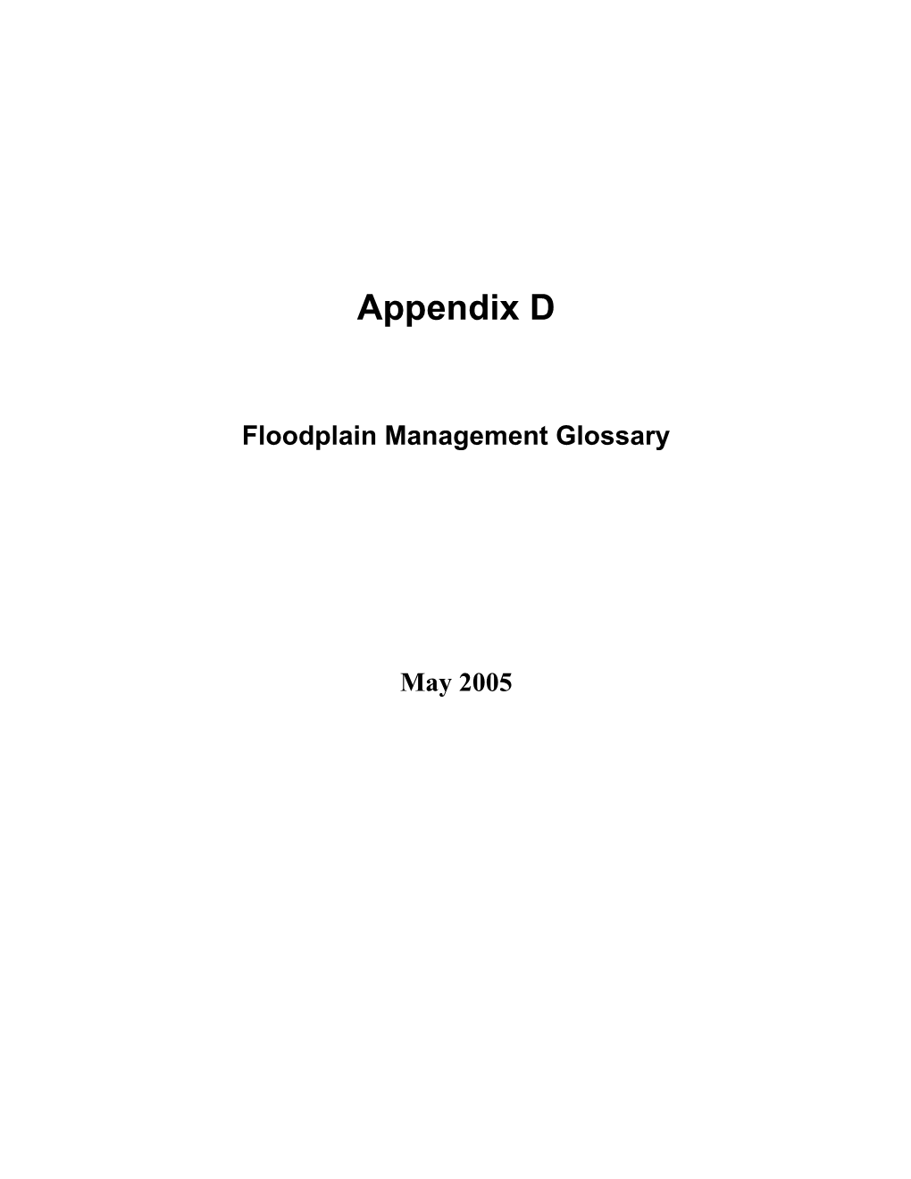 Floodplain Management Glossary