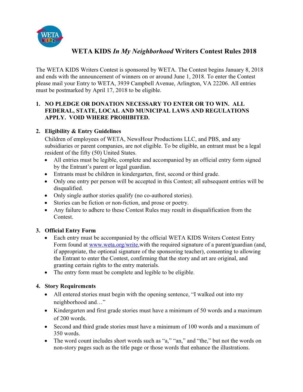 1. No Pledge Or Donation Necessary to Enter Or to Win. All Federal, State, Local and Municipal