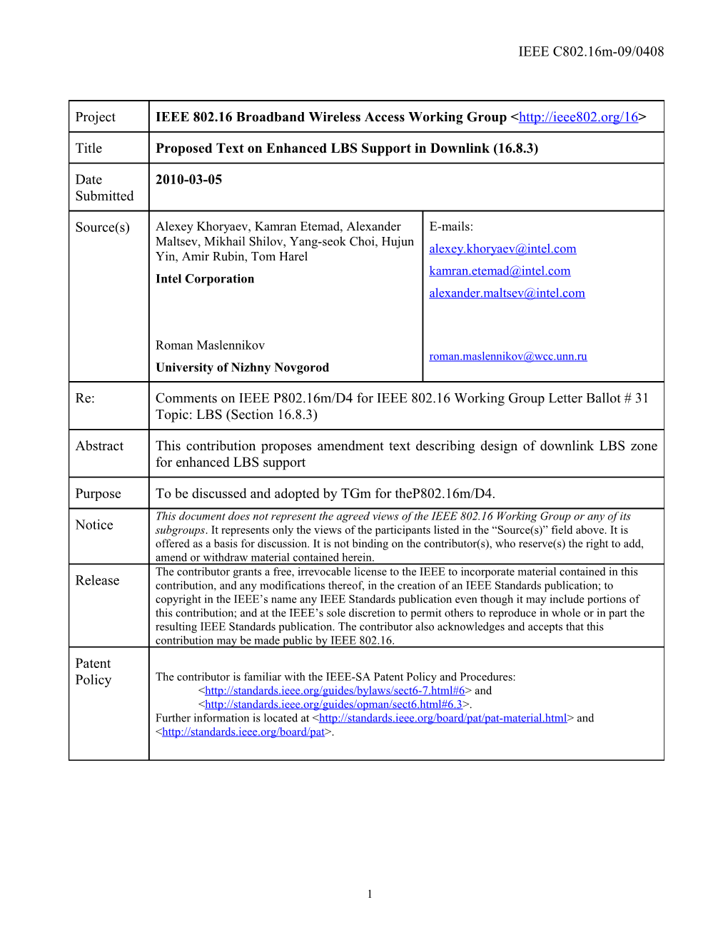 Proposed Text on Enhanced LBS Support in Downlink for the IEEE 802.16M AWD