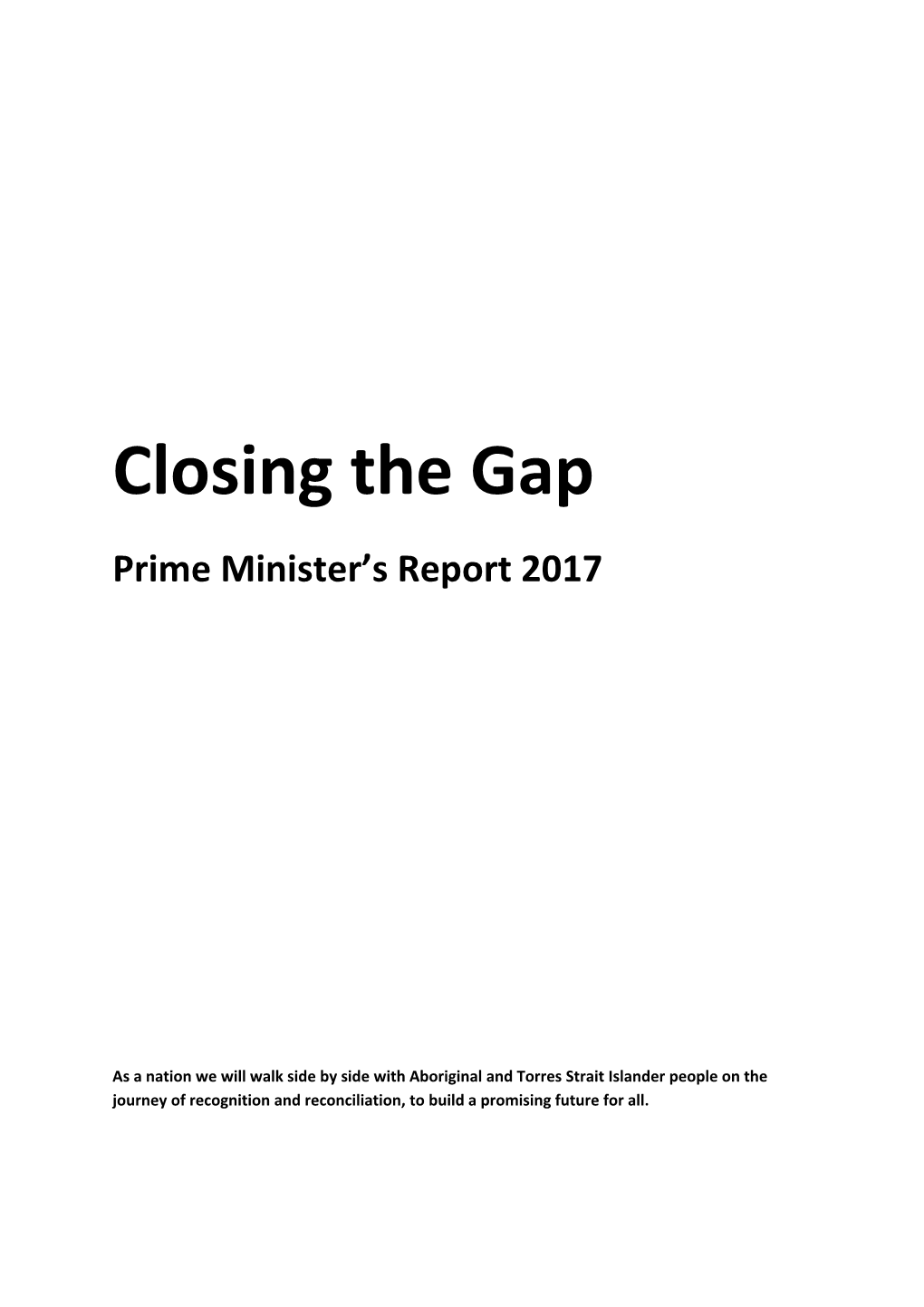 Closing The Gap - Prime Minister’S Report 2017