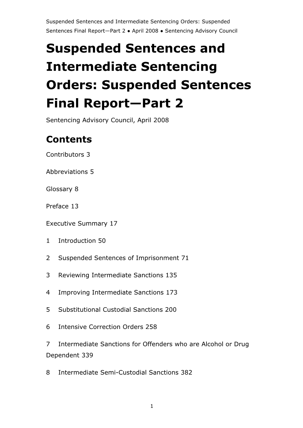Suspended Sentences And Intermediate Sentencing Orders: Suspended Sentences Final Report—Part 2