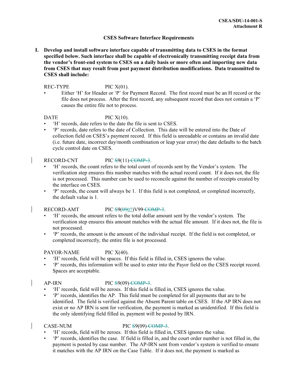 CSES Software Interface Requirements