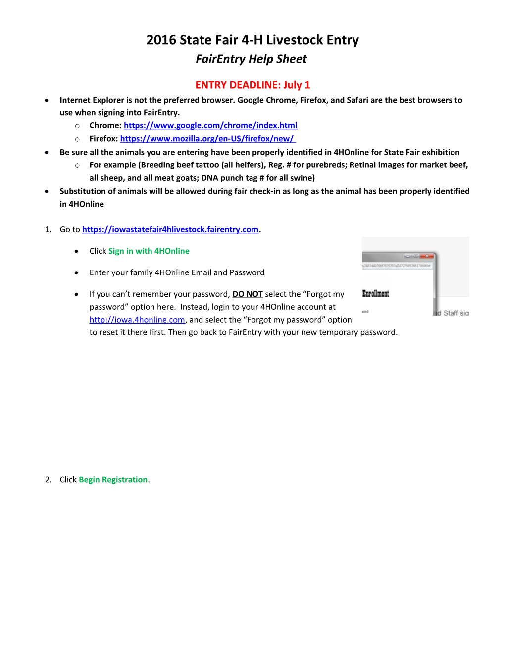 2016 State Fair 4-H Livestock Entry Fairentry Help Sheet