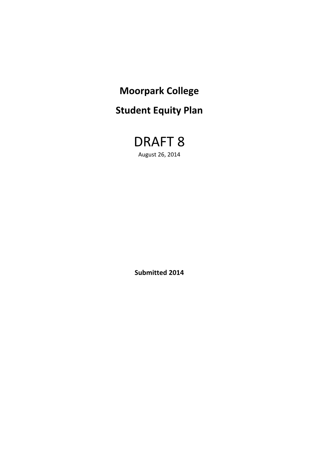 Moorpark College Student Equity Plan