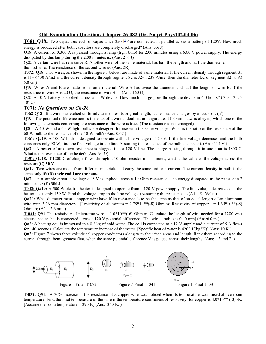 Old-Examination Questions Chapter 26-082 (Dr. Naqvi-Phys102.04-06)