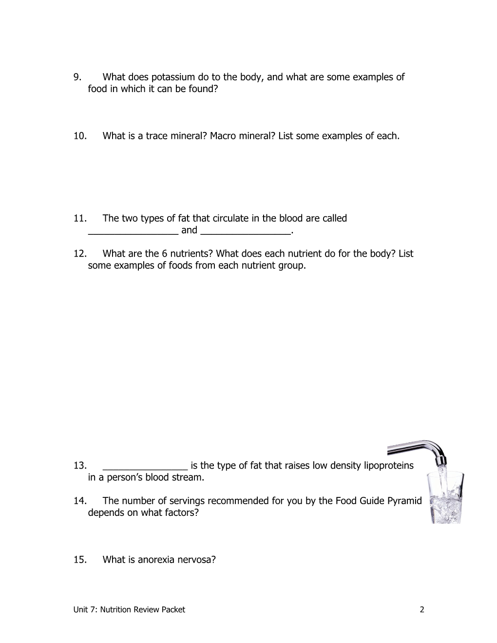 Answer Each Question Using Your Notes Packet and Book