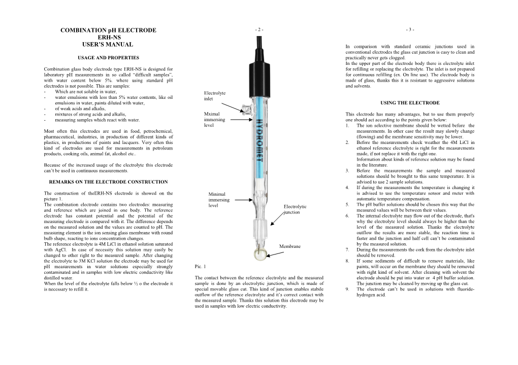 COMBINATION Ph ELECTRODE