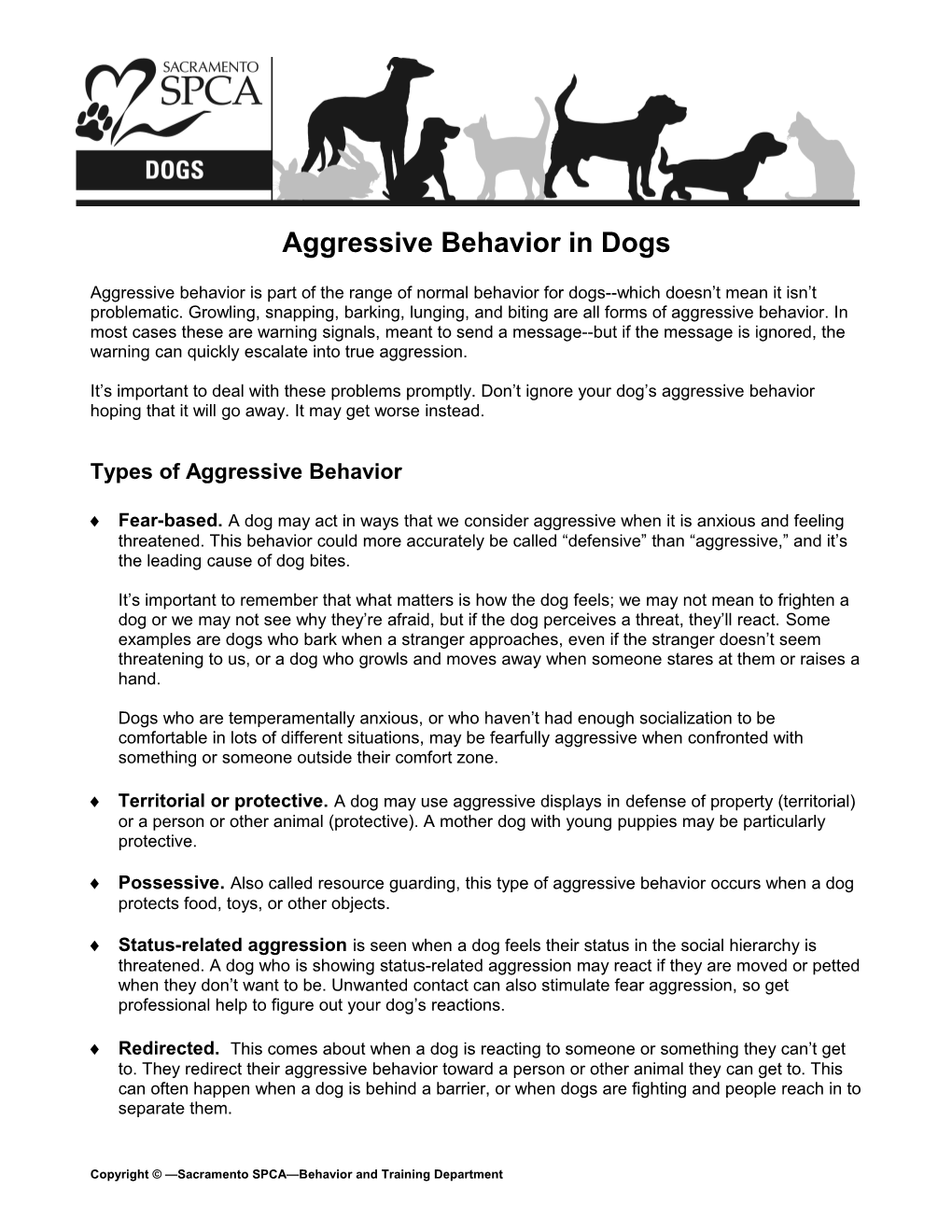 Aggressive Behavior in Dogs s1
