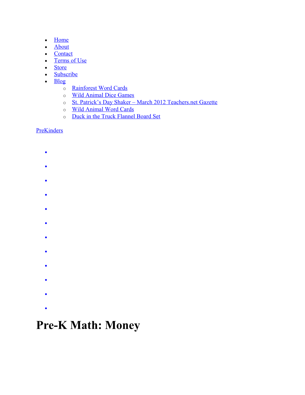Pre-K Math: Money Prekinders