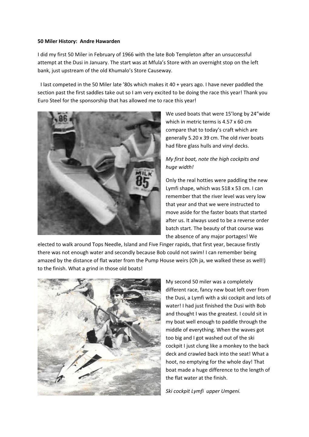 50 Miler History: Andre Hawarden