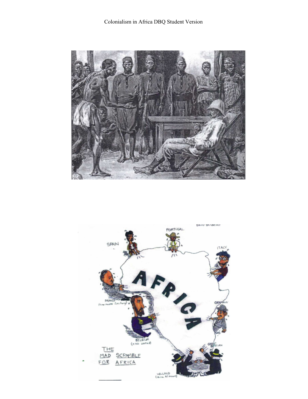 Colonialism in Africa DBQ Student Version