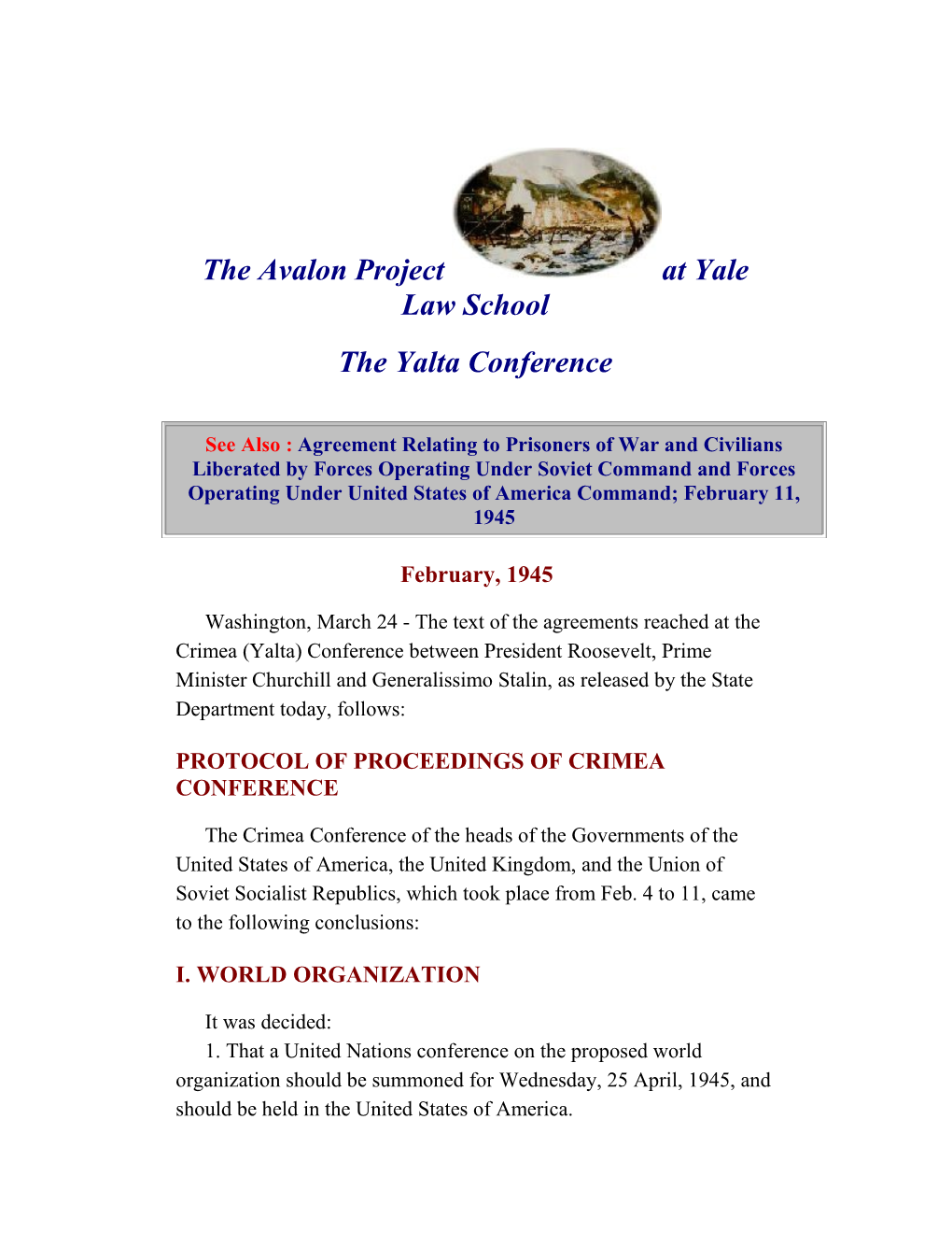 The Avalon Project at Yale Law School