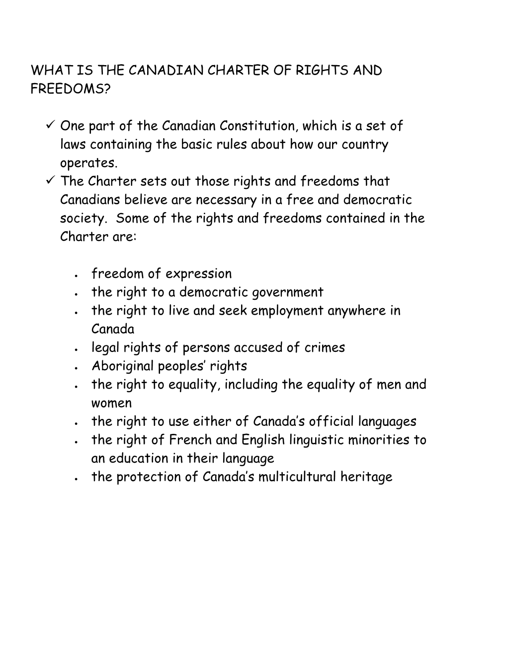 What Is the Canadian Charter of Rights and Freedoms