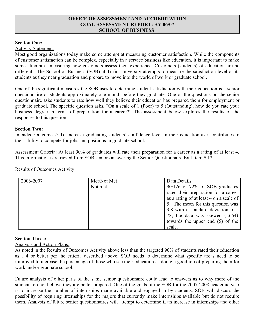 Goal Assessment Report s3