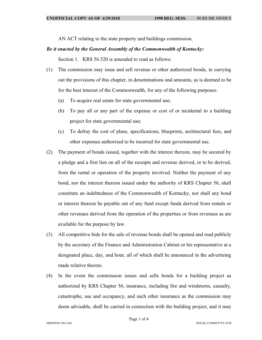 AN ACT Relating to the State Property and Buildings Commission