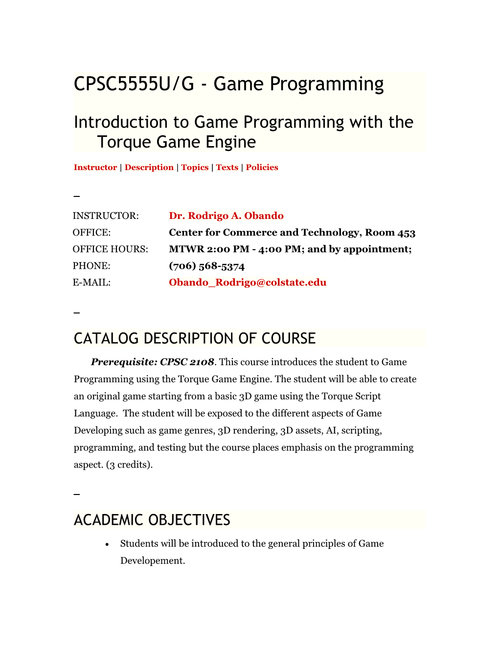 Introduction to Game Programming with the Torque Game Engine