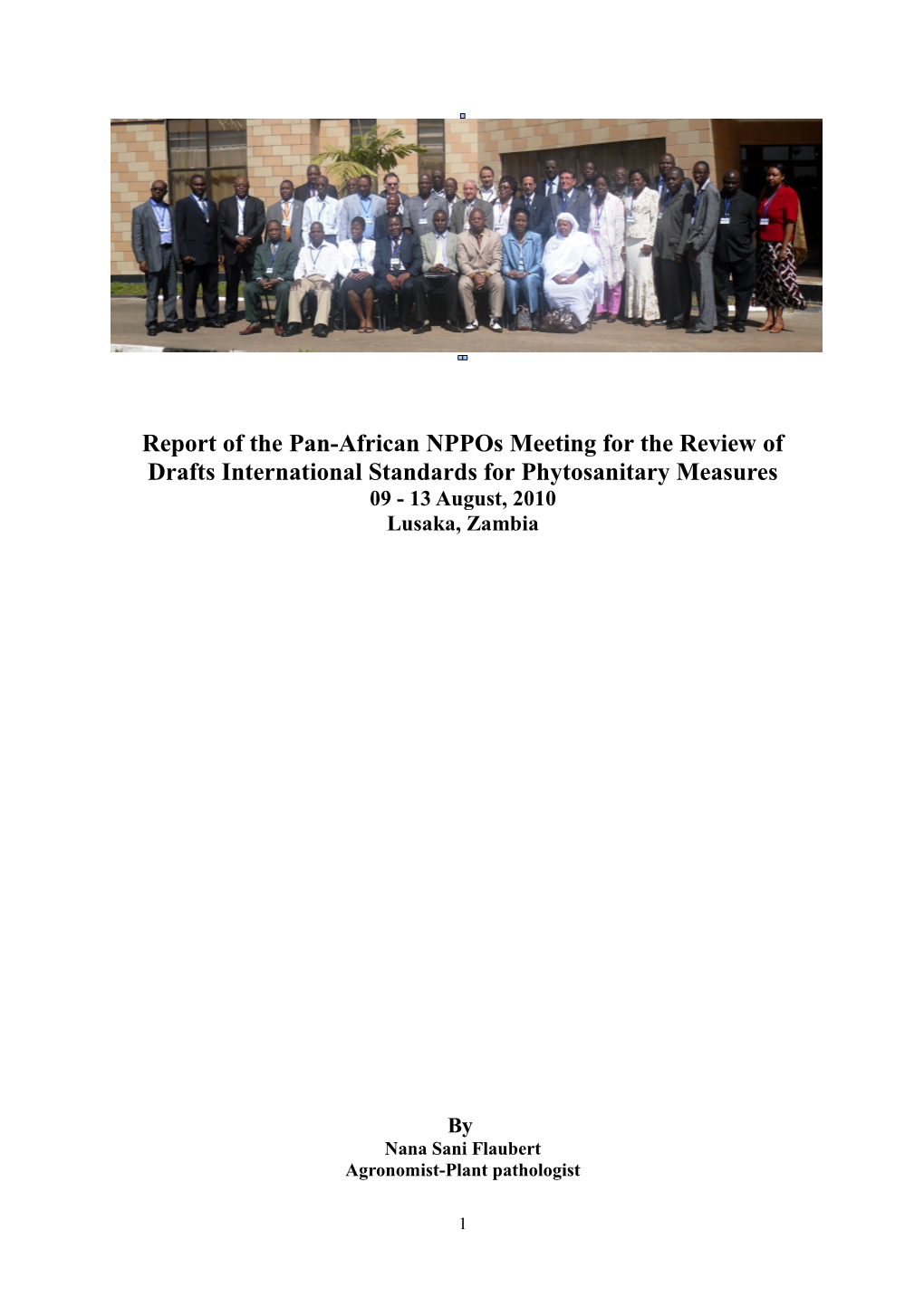 Report of the Pan-African Nppos Meeting for the Review of Drafts International Standards