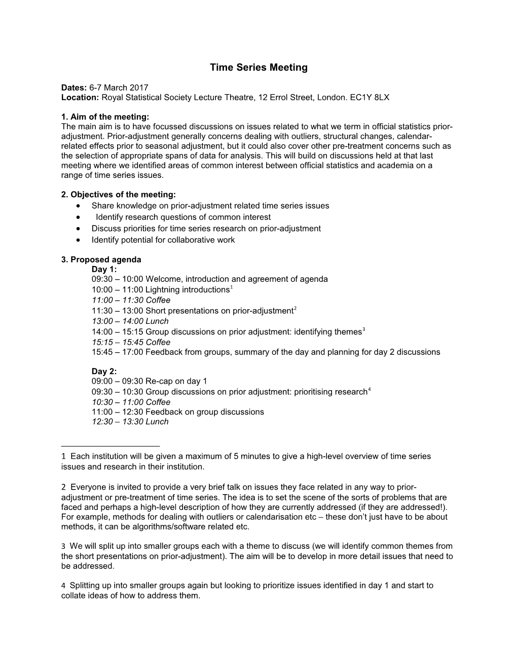 Time Series Meeting