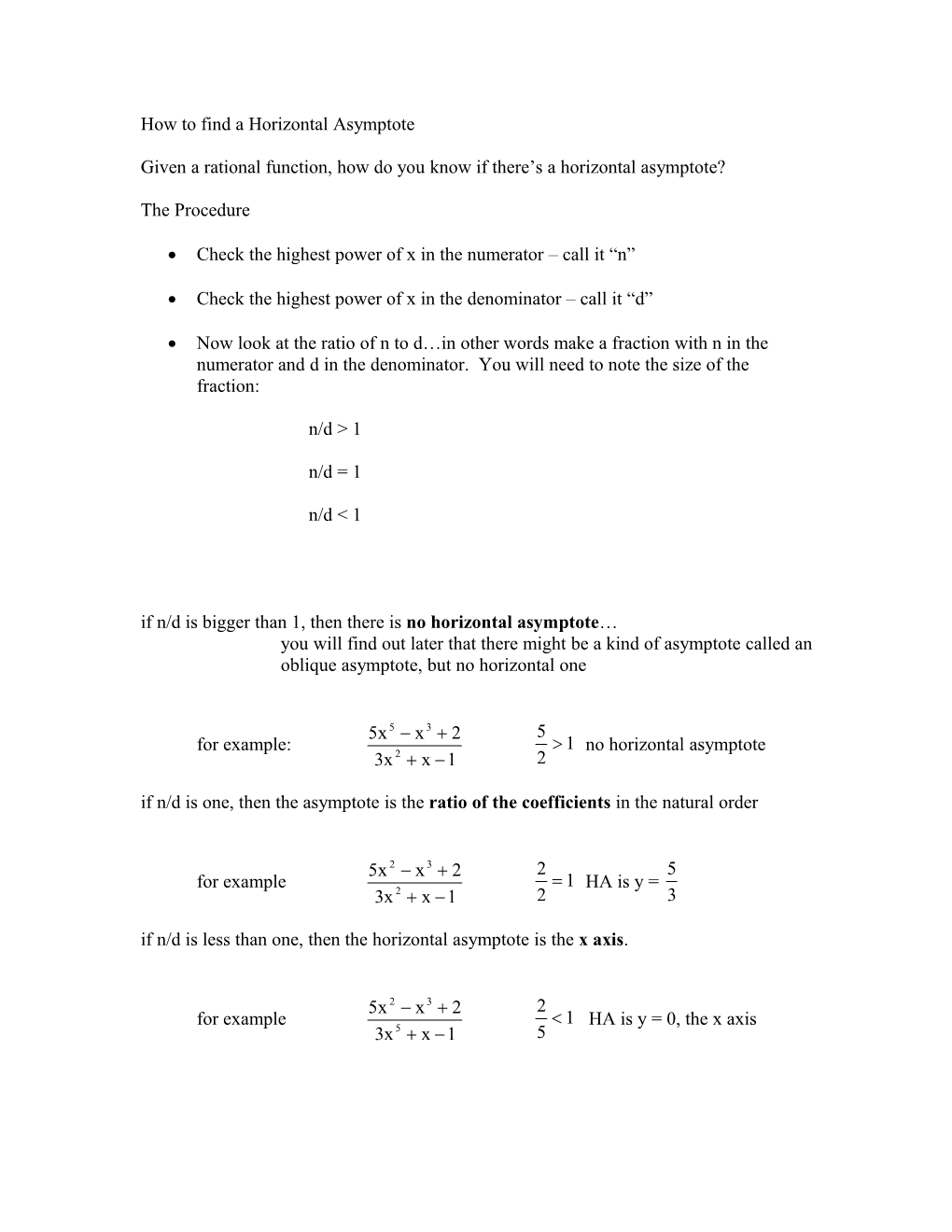 How to Find a Horizontal Asymptote