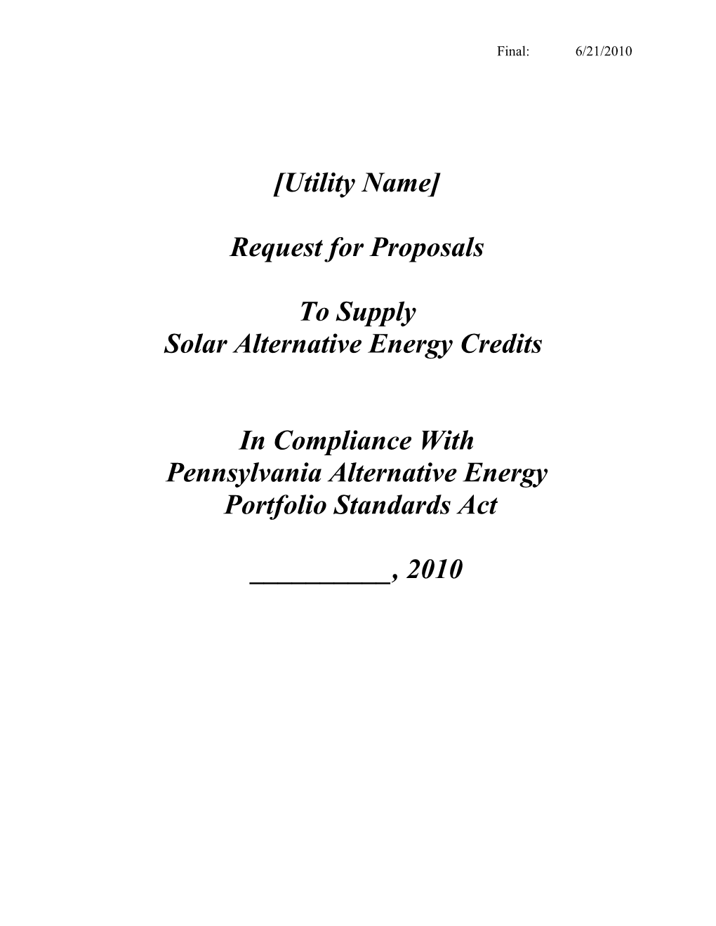 Solar Alternative Energy Credits