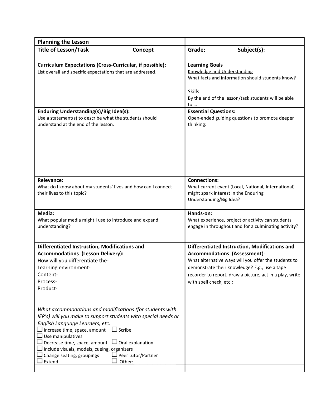 Title of Lesson/Task Concept