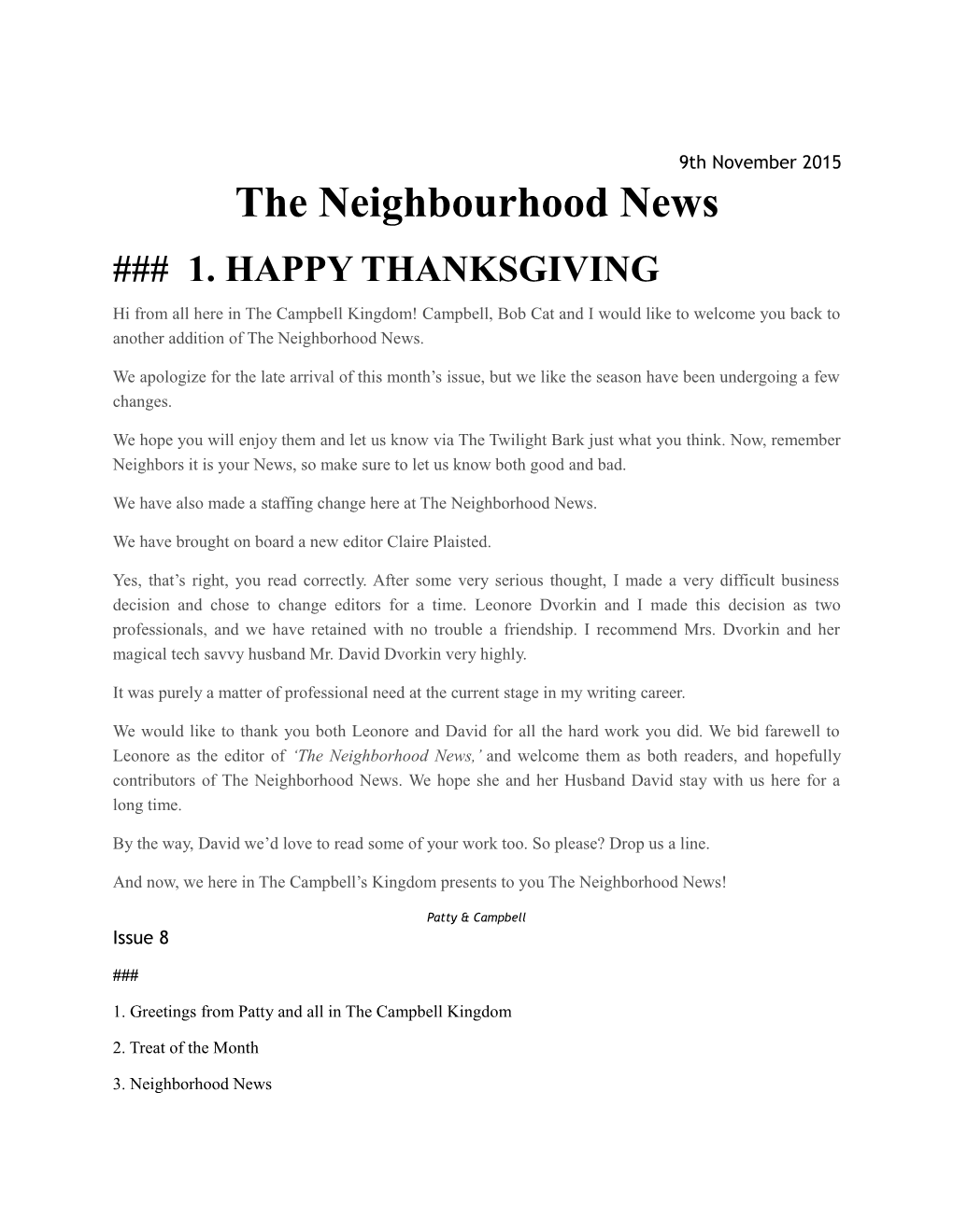The Neighbourhood News