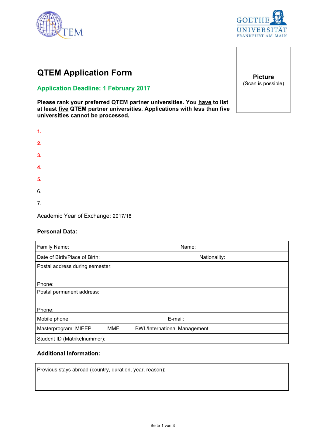 QTEM Application Form s1
