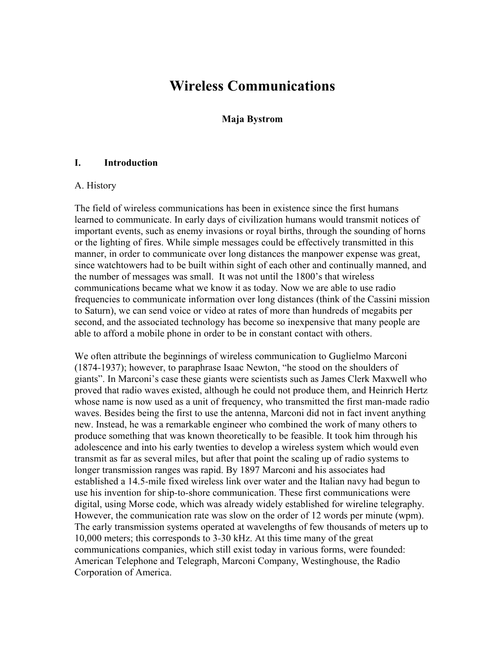 Wireless Communications