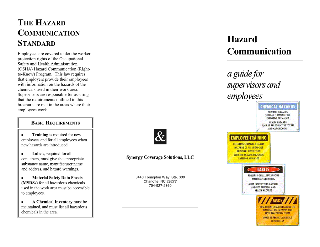 The Hazard Communication Standard