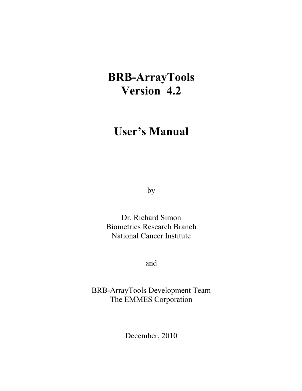 BRB-Arraytools User's Manual