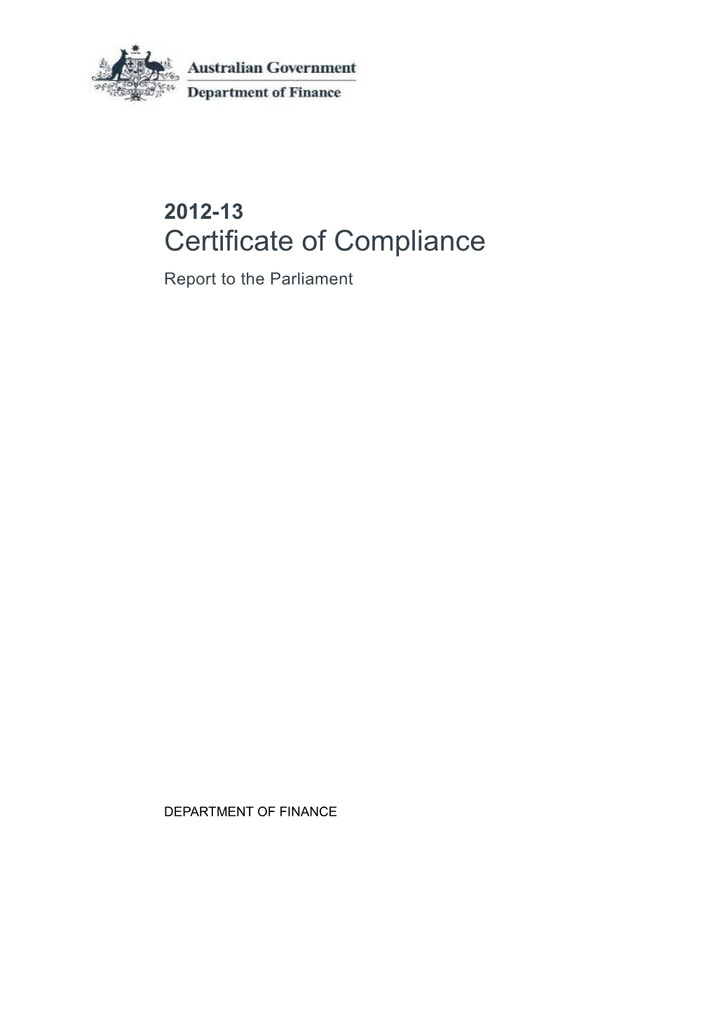 2012-13 Certificate of Compliance Report