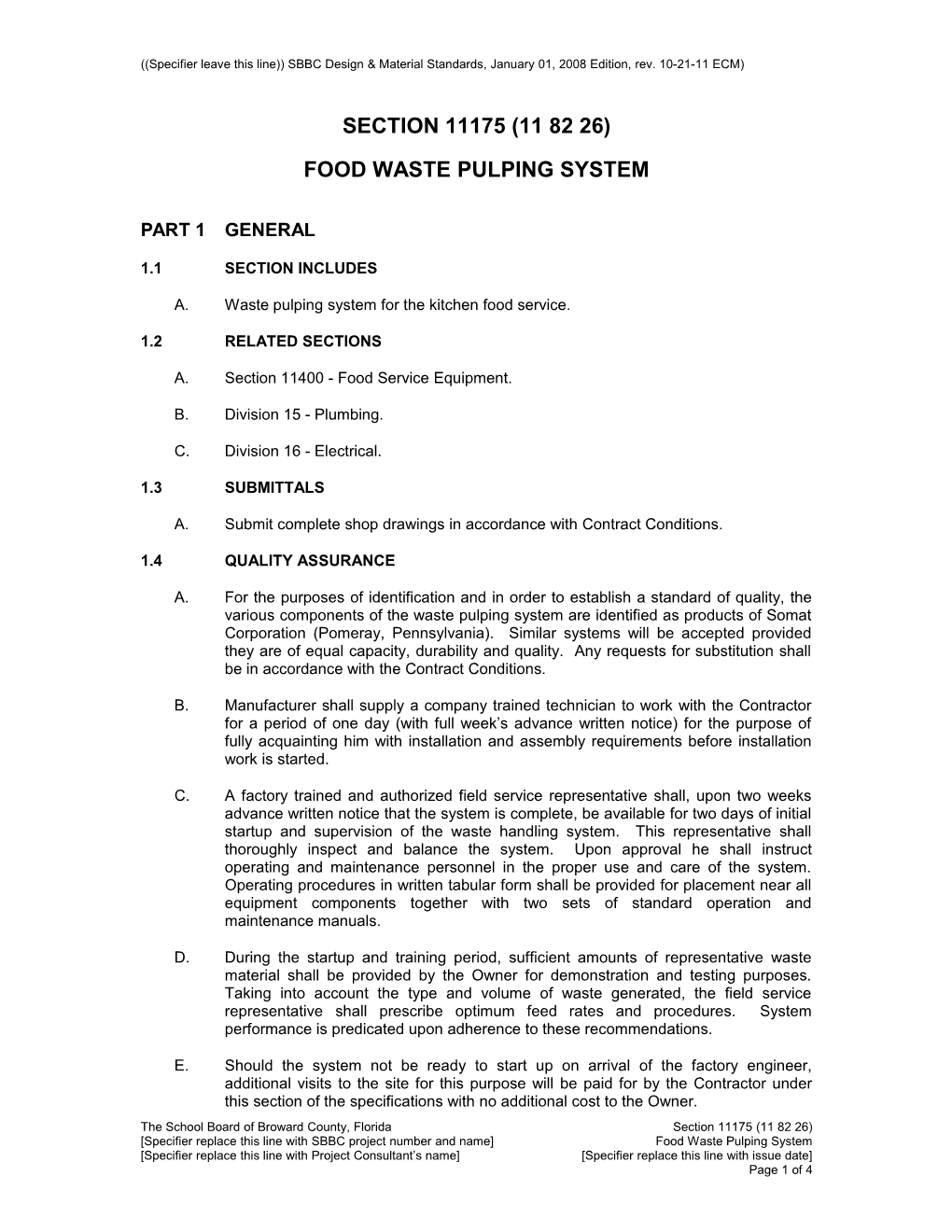 Food Waste Pulping System