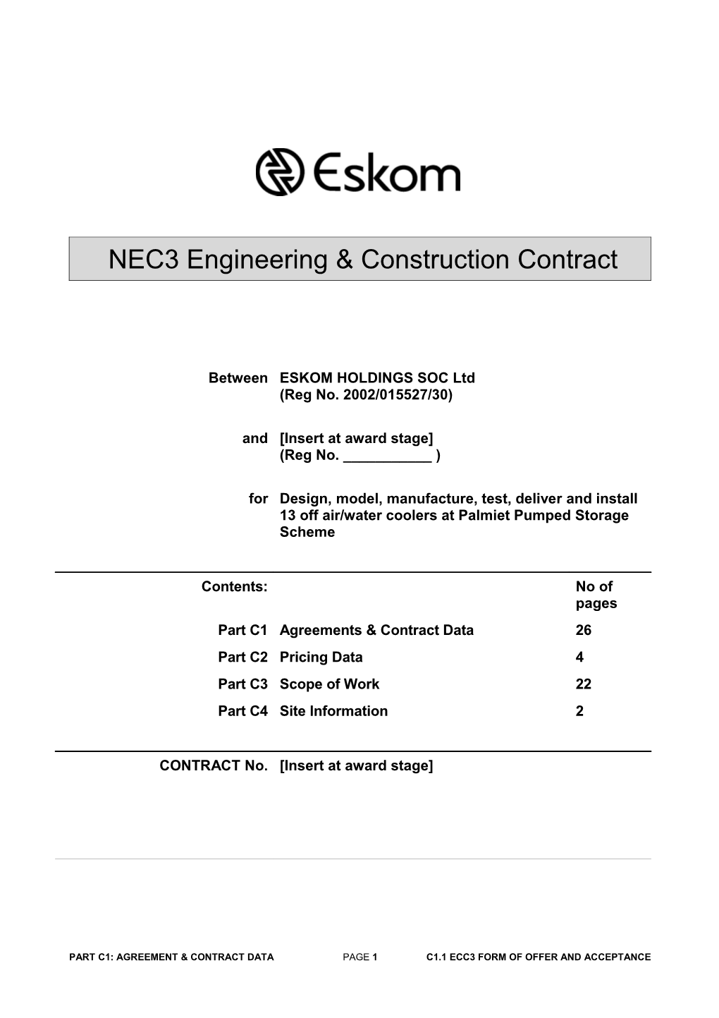 Eskom Holdings SOC Ltdcontract Number ______