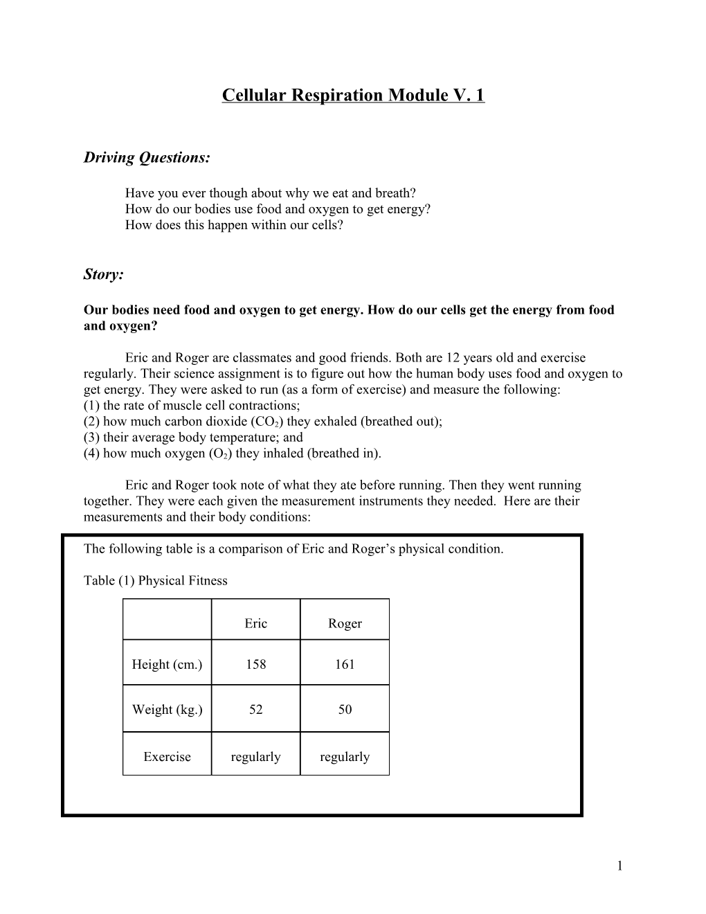 Cellular Respiration Module